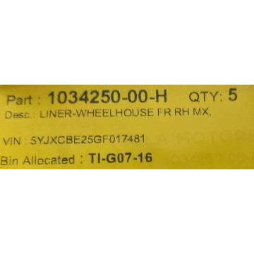 Підкрилок передній правий 1034250-00-H